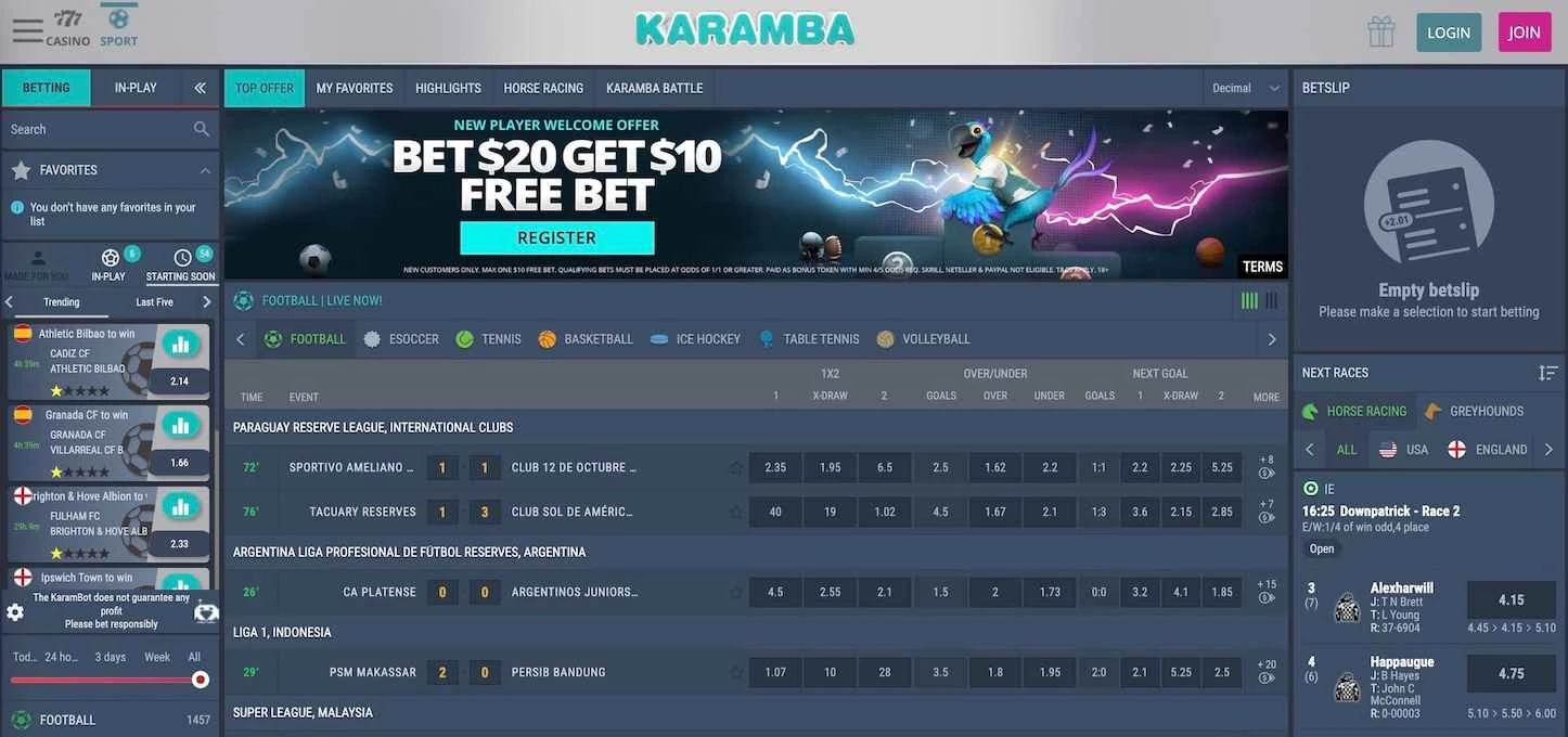 Karamba Casino Betting Sport
