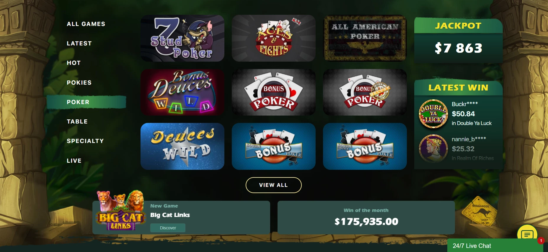Two Up Casino Poker Games