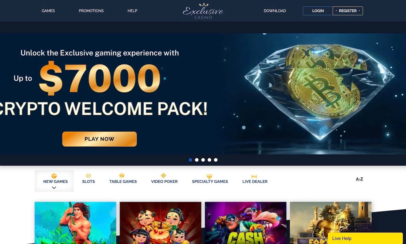 Exclusive Casino Main Page