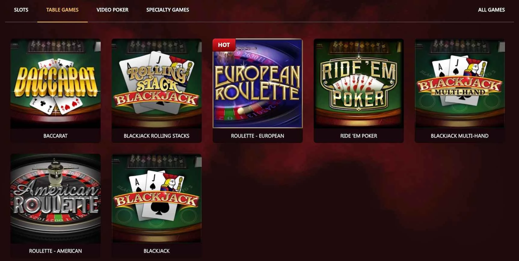 DomGame Casino Table Games