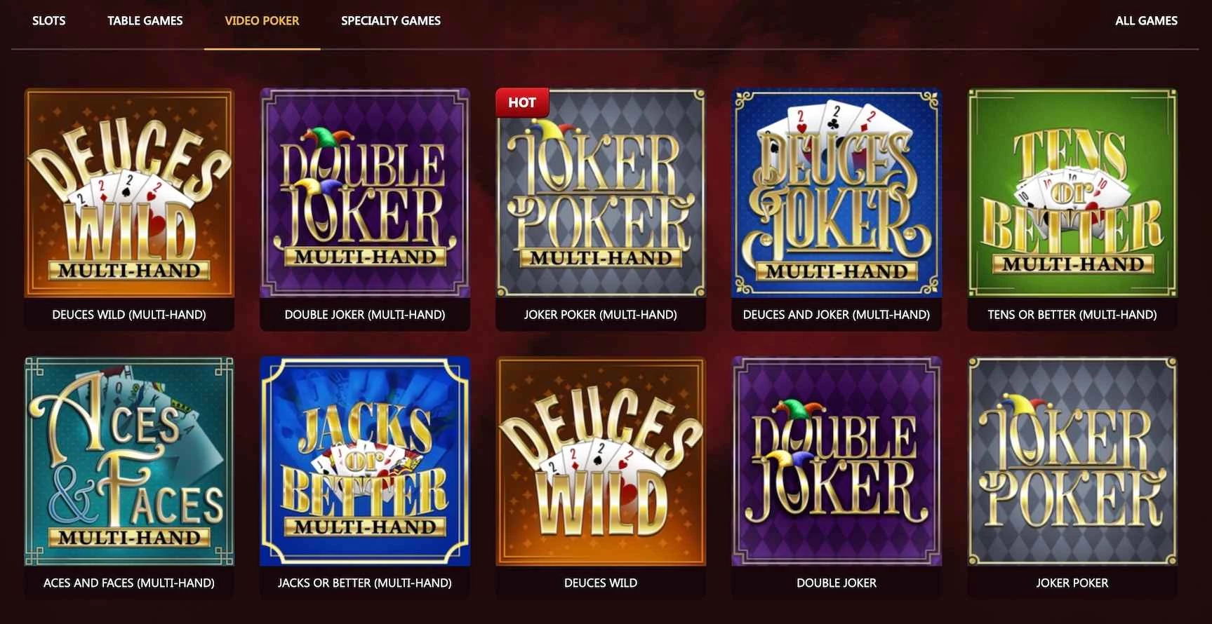 DomGame Casino Video Poker
