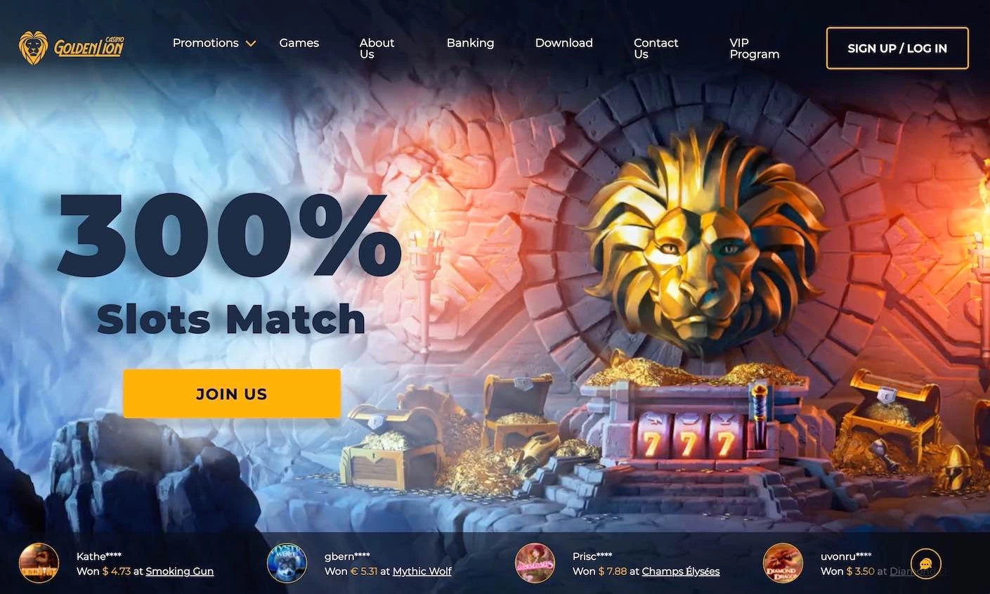 Golden Lion Casino main page