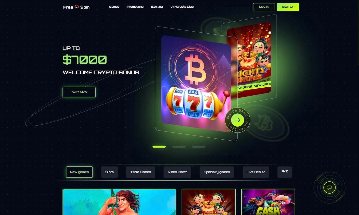 Free spin casino main page