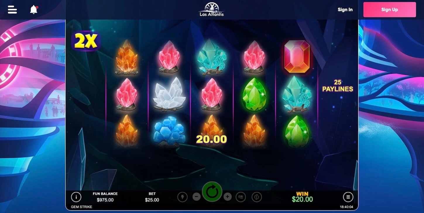 Las Atlantis casino game crystal