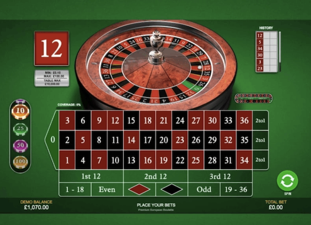European Roulette by Playtech - 12 red
