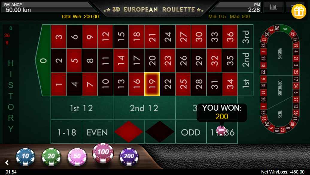 European Roulette by 1x2 Gaming - 19 Red