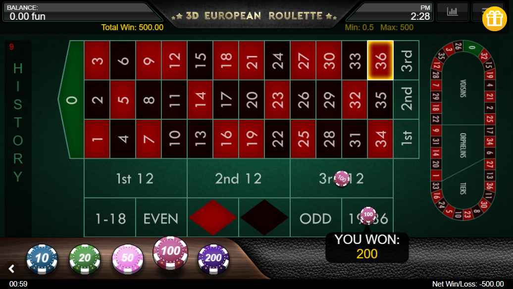 European Roulette by 1x2 Gaming - 36 Red