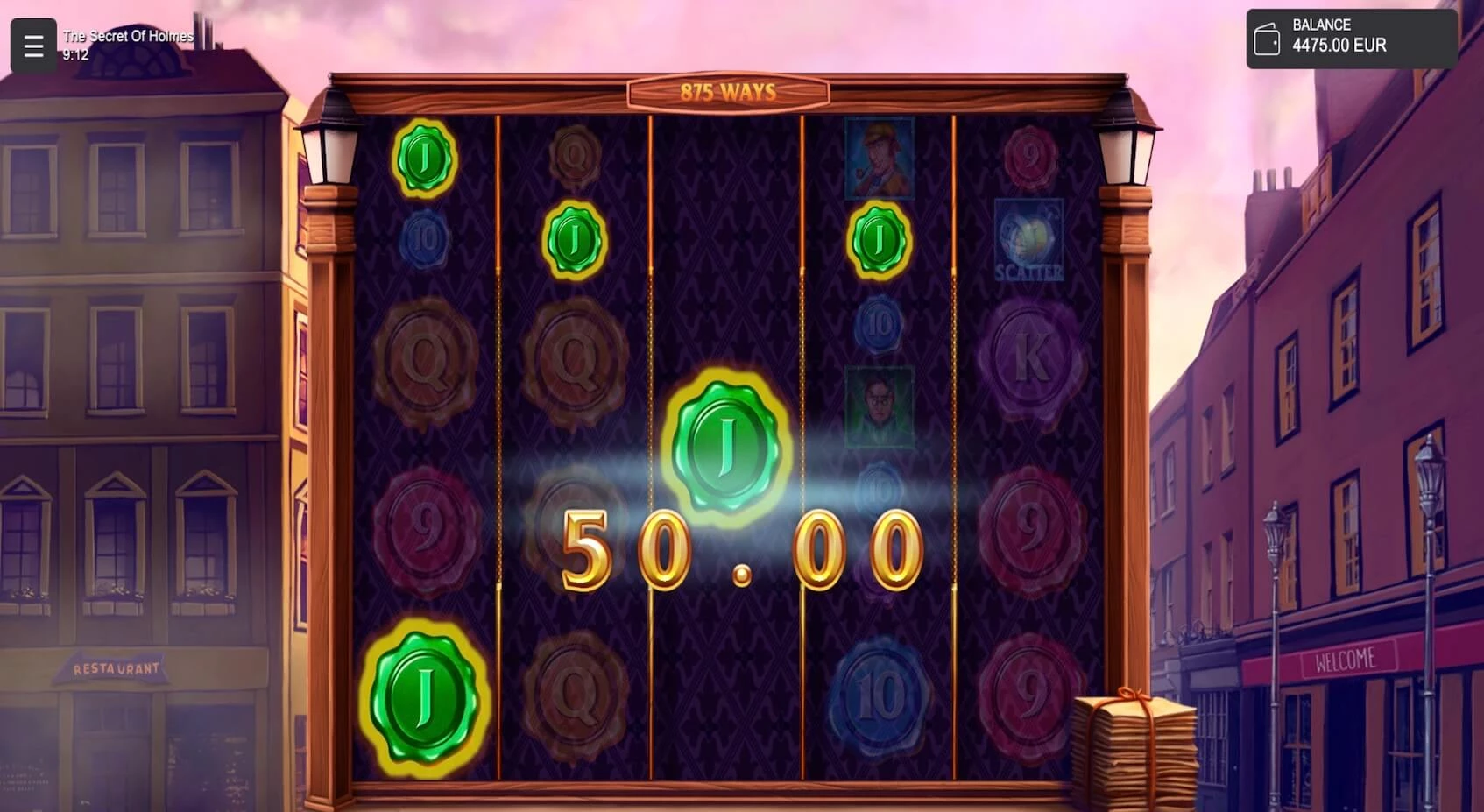 The Secret Of Holmes slot small win