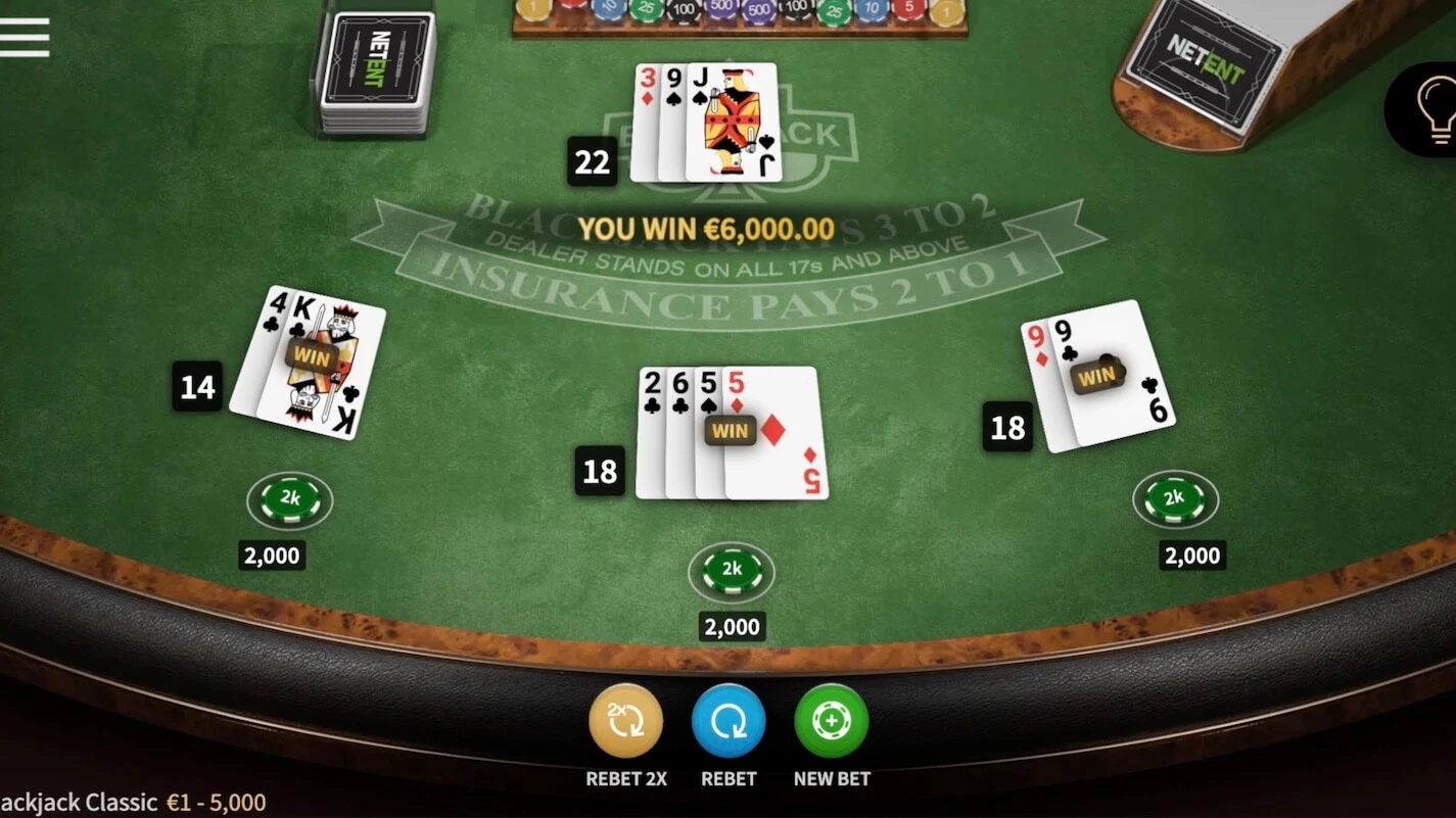 Blackjack online win 6000 dollars