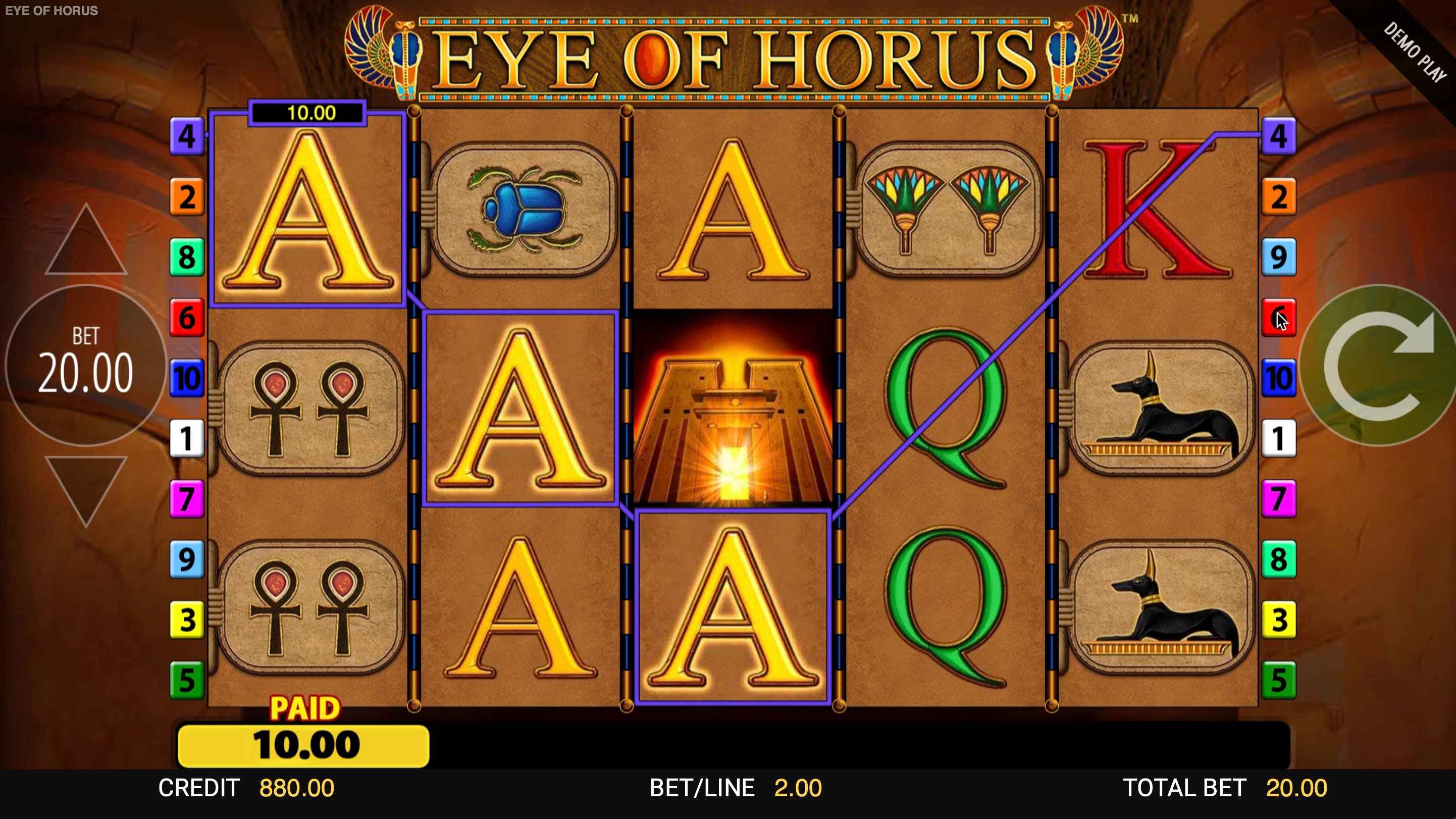 Eye of Horus slot win 3A