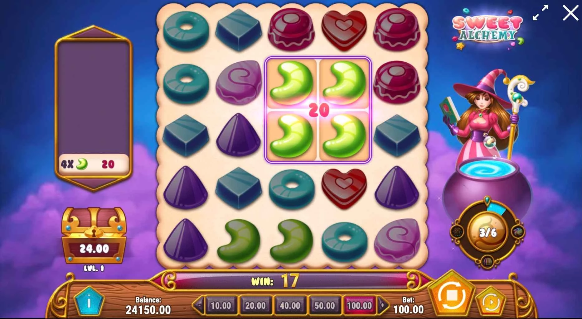 Sweet Alchemy Slot by Play'n Go - Bets