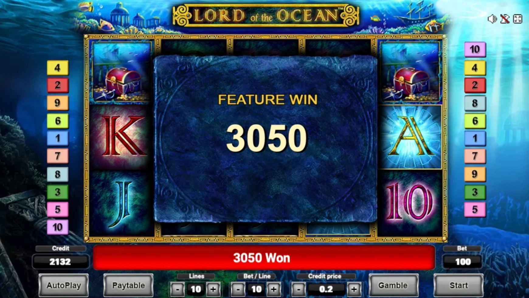 Lord of the Ocean Slot by Novomatic - Big Win