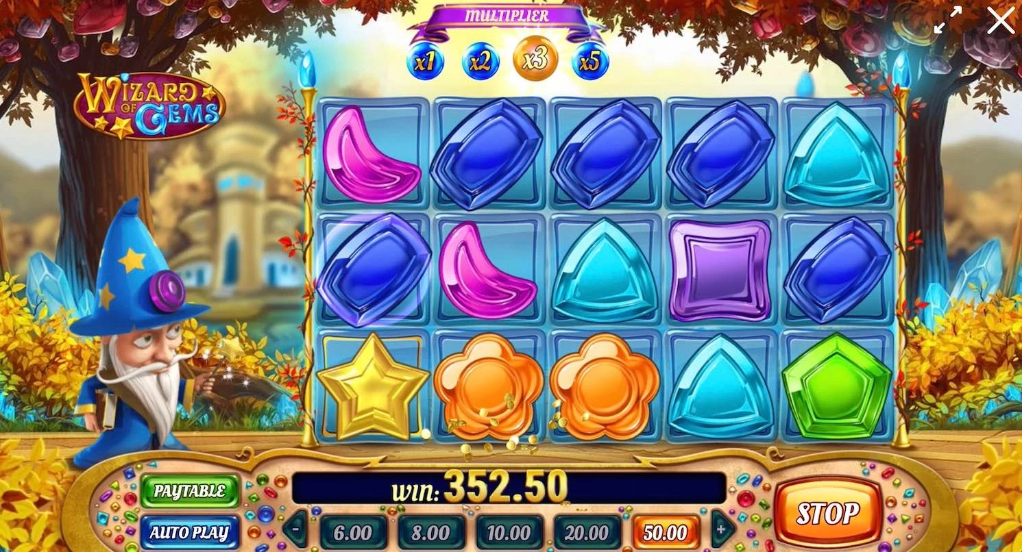 Wizard of Gems Slot Win 352$