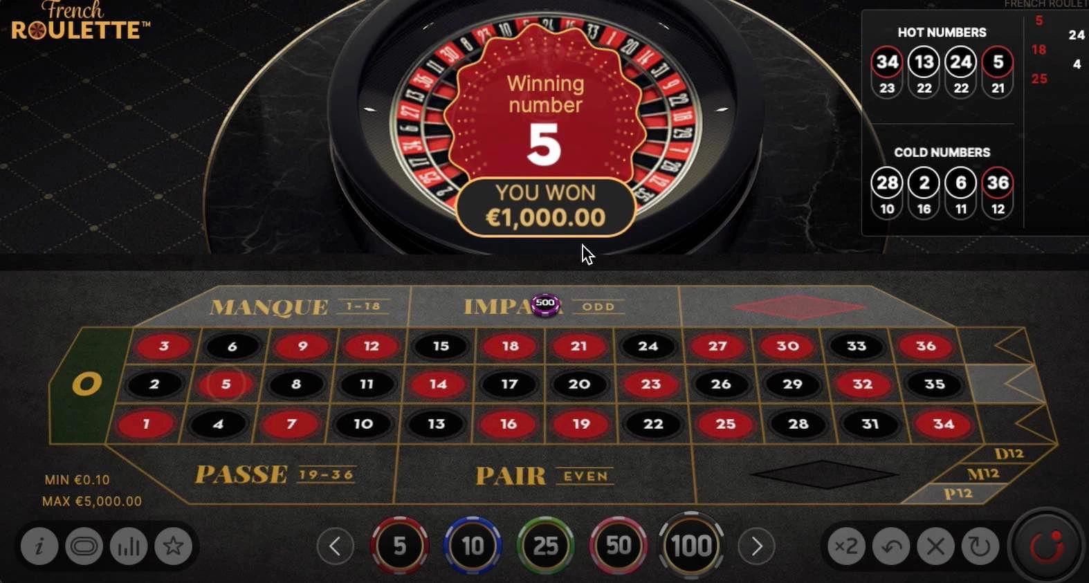 French Roulette (NetEnt) 1000$ Wins