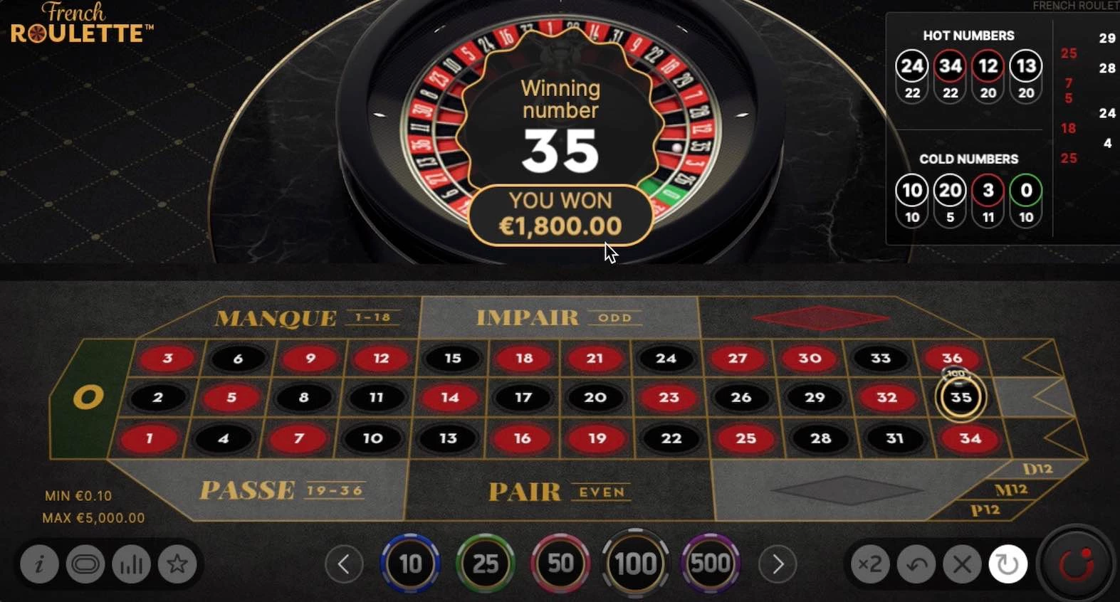 French Roulette (NetEnt) 1800$ Wins