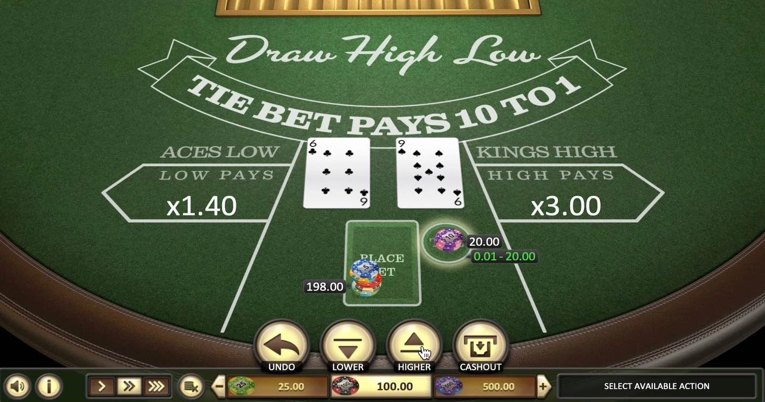 Draw High Low Betsoft Game Win 198$