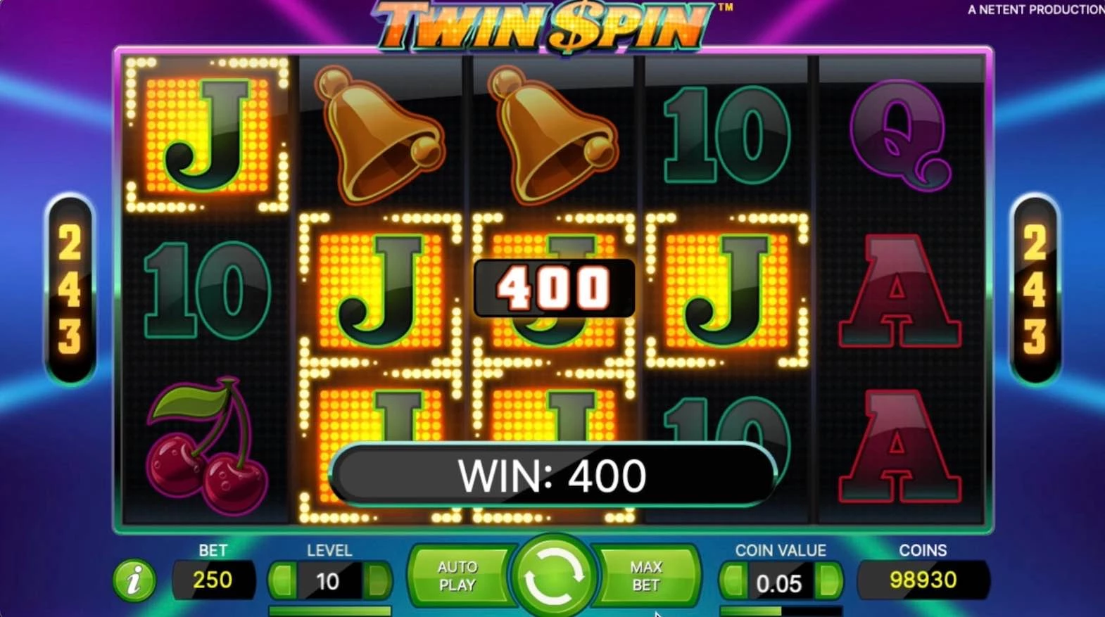 Twin Spin (NetEnt) Jacks Won $400