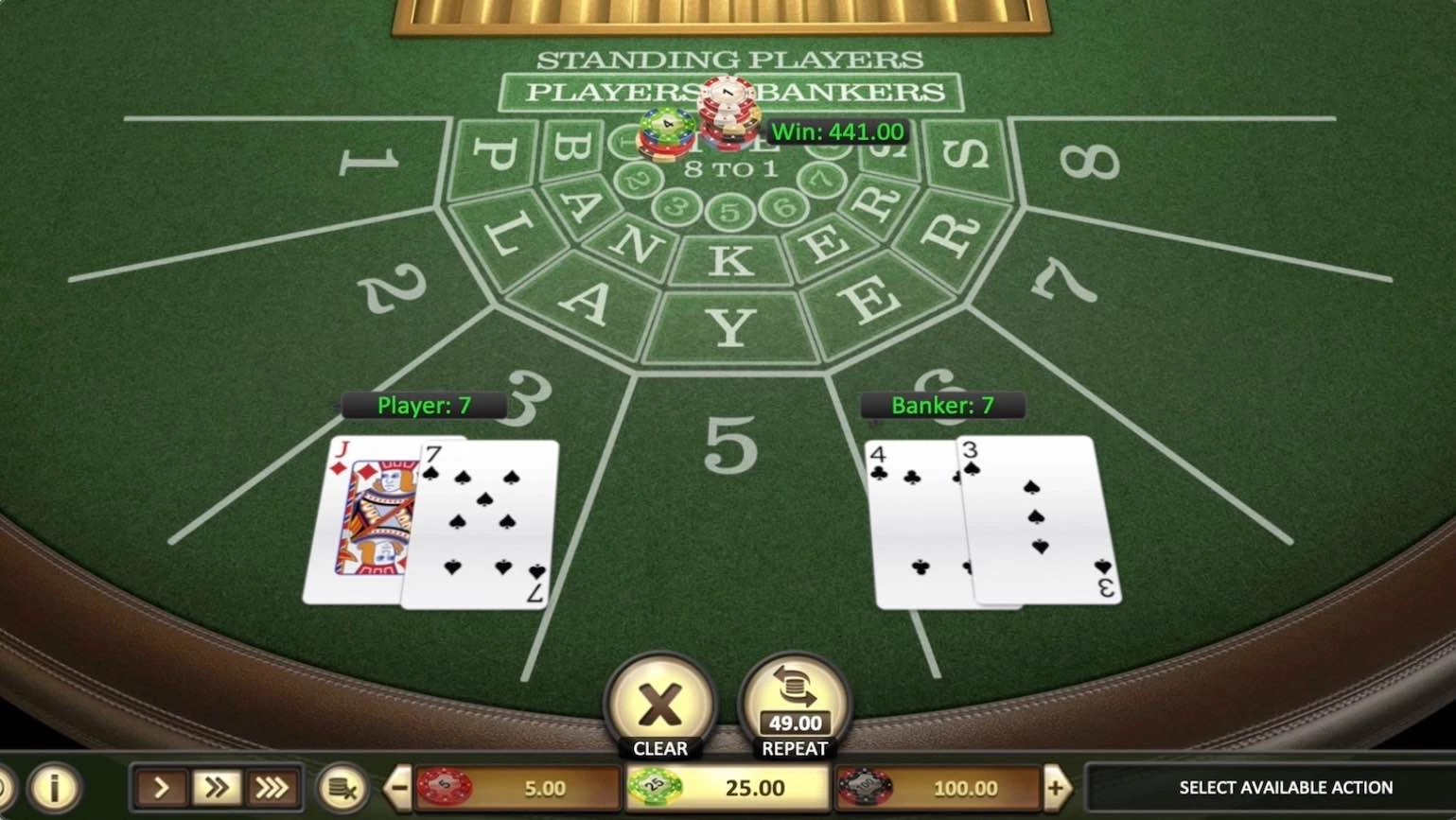 Baccarat BetSoft Card Game Won Tie