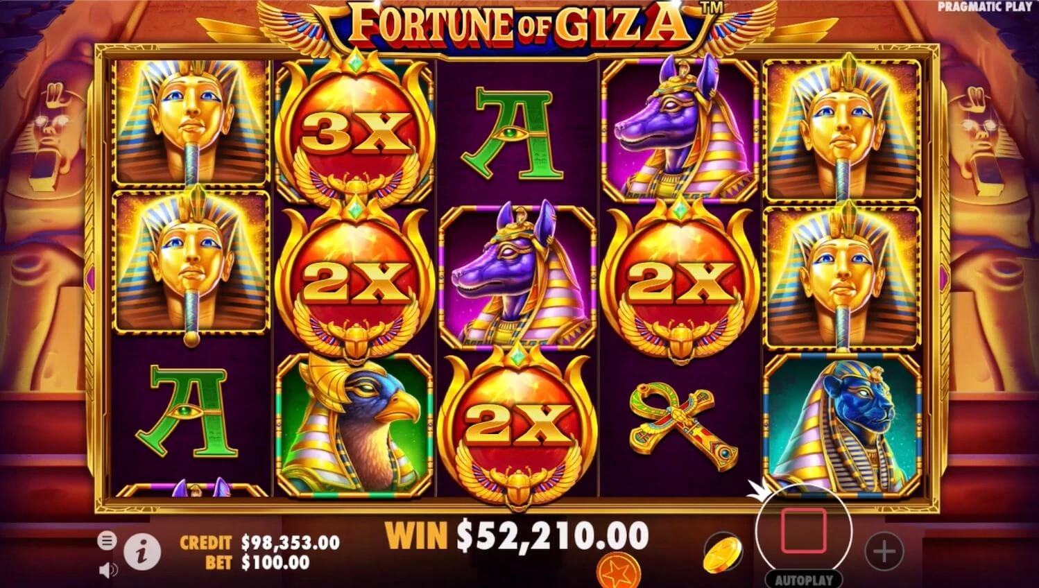 Fortune of Giza win 52000 dollars