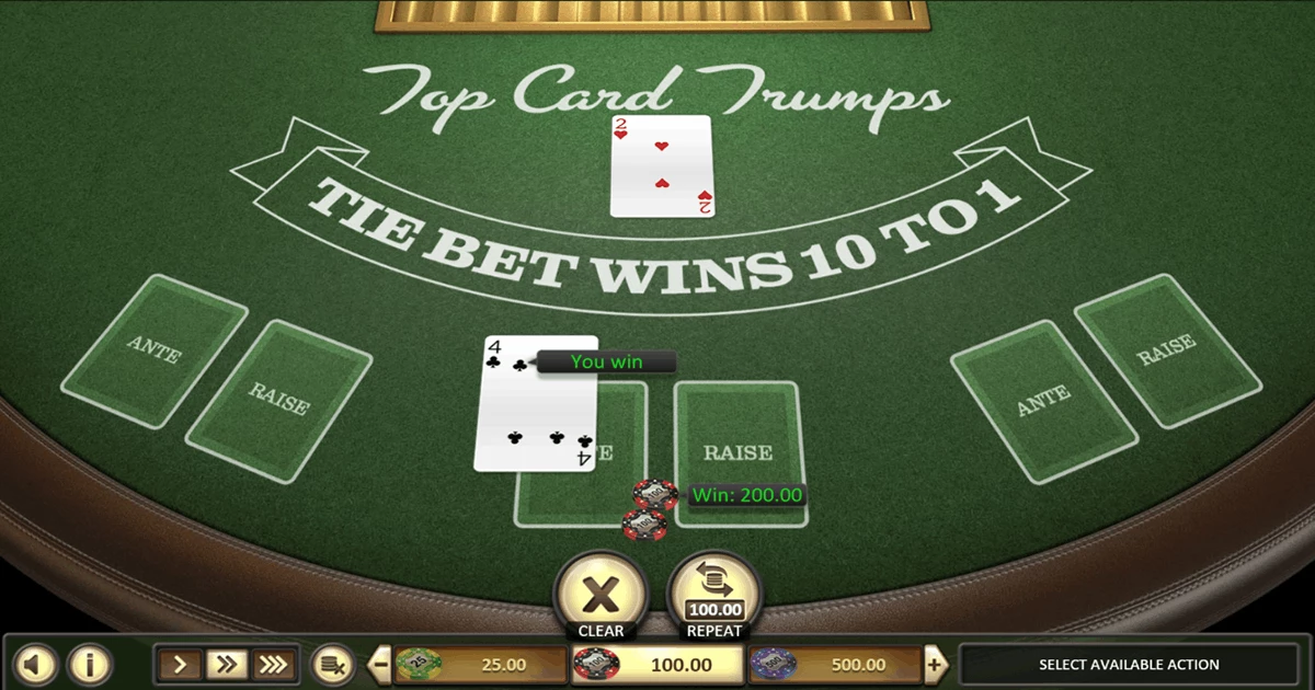 Top Card Trumps BetSoft Win $200