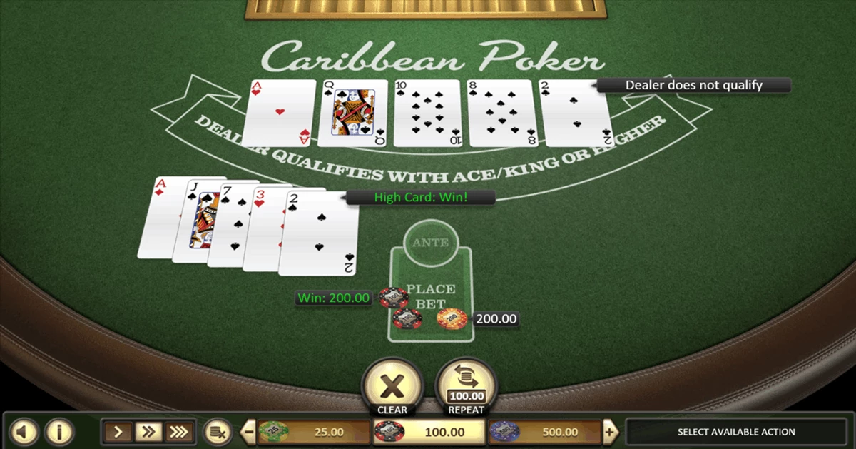 Caribbean Poker BetSoft Big Win $400