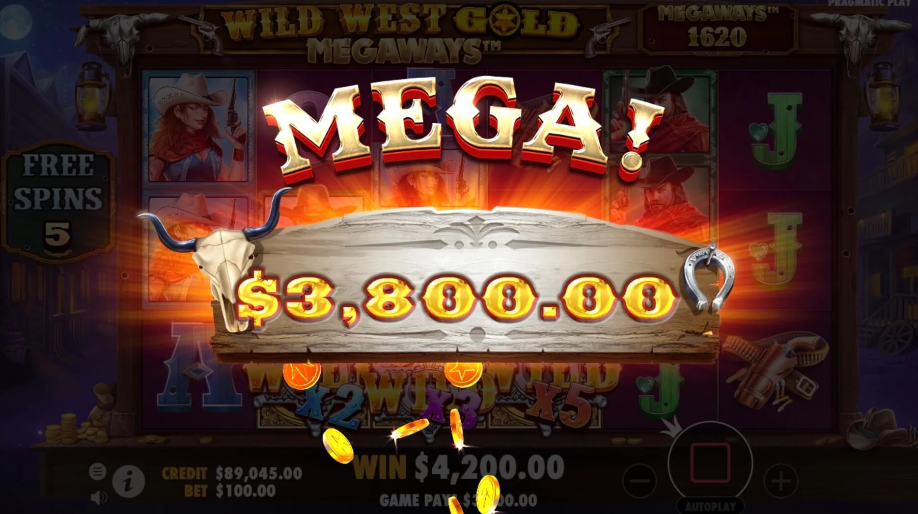 Wild West Gold Megaways megawin 83000