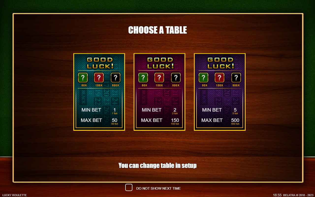Lucky Roulette by Belatra Games - Taybles